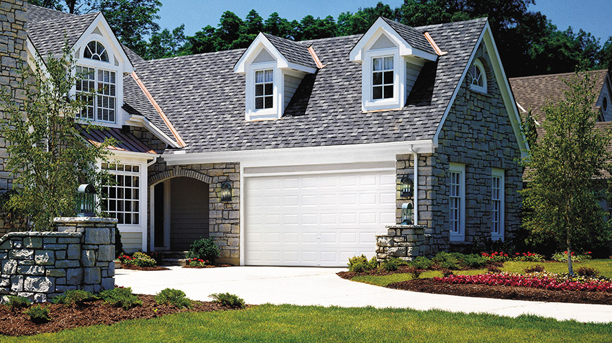 Beautiful Home with Long White Garage Door