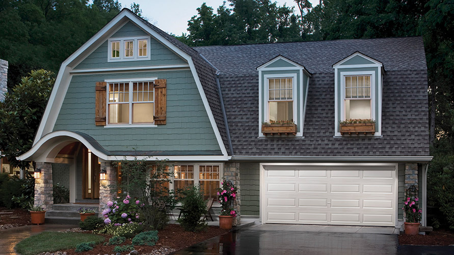 Traditional Garage Door - white double wide garage door