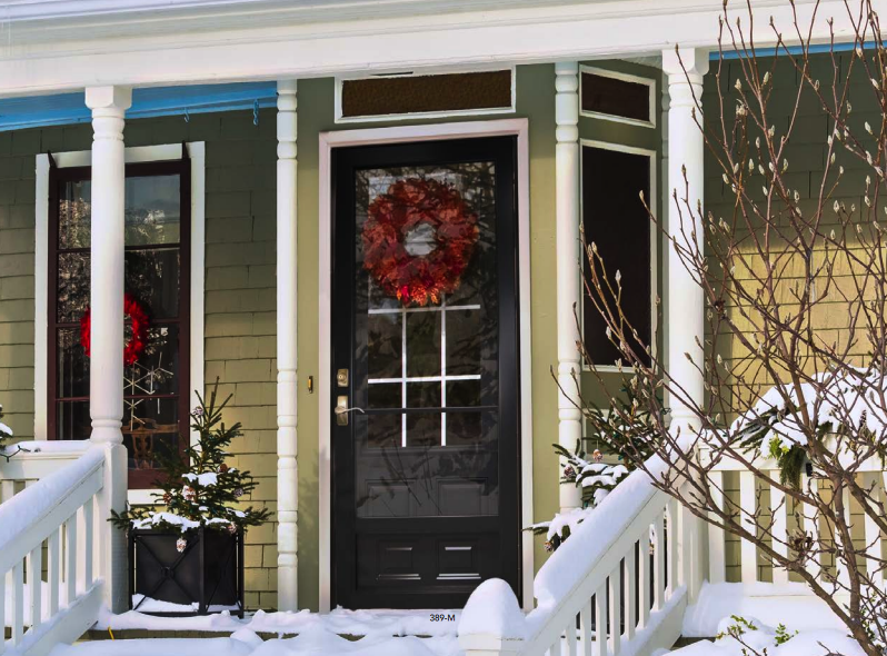 Black home from door with windows