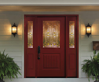 Clopay Entry Door - Red with windows