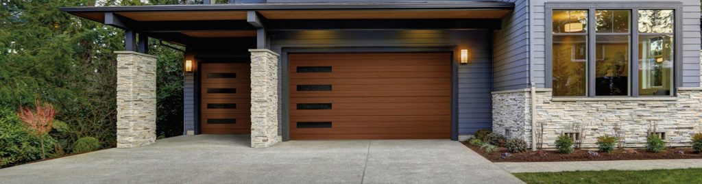 Clopay Modern Wood Garage Doors with side windows