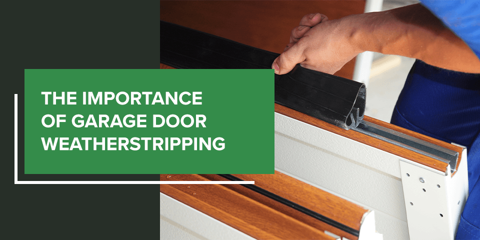 man weatherstripping garage door